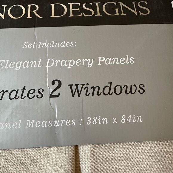 4-pc Elegant Drapery Cream Beige Tan Grommet Curtains Panels Set - Picture 4 of 6
